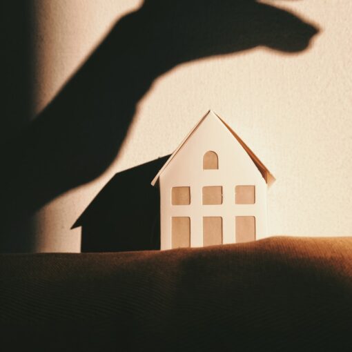 white and brown house on brown textile