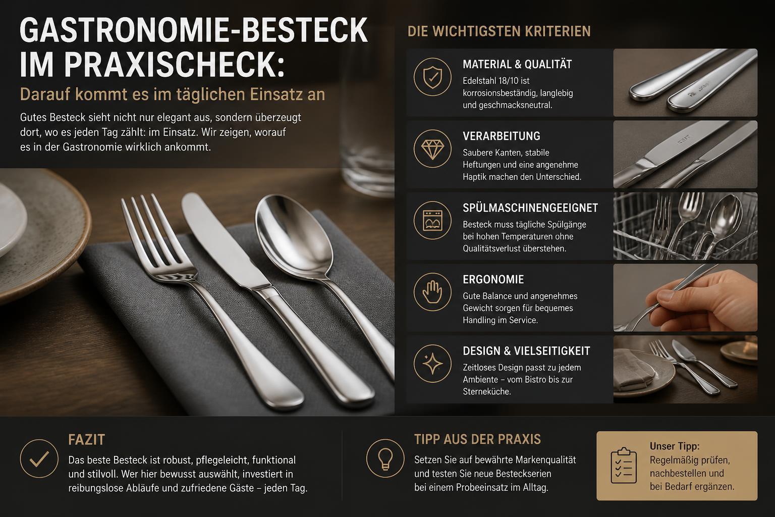 Gastronomie-Besteck im Praxischeck: Darauf kommt es im täglichen Einsatz an